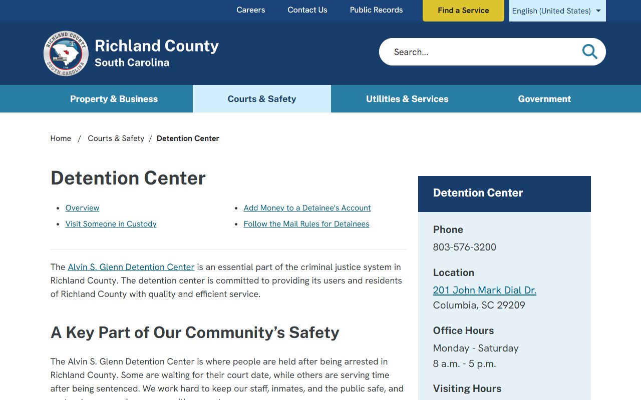 Richland County arrest records Alvin S Glenn Detention Center