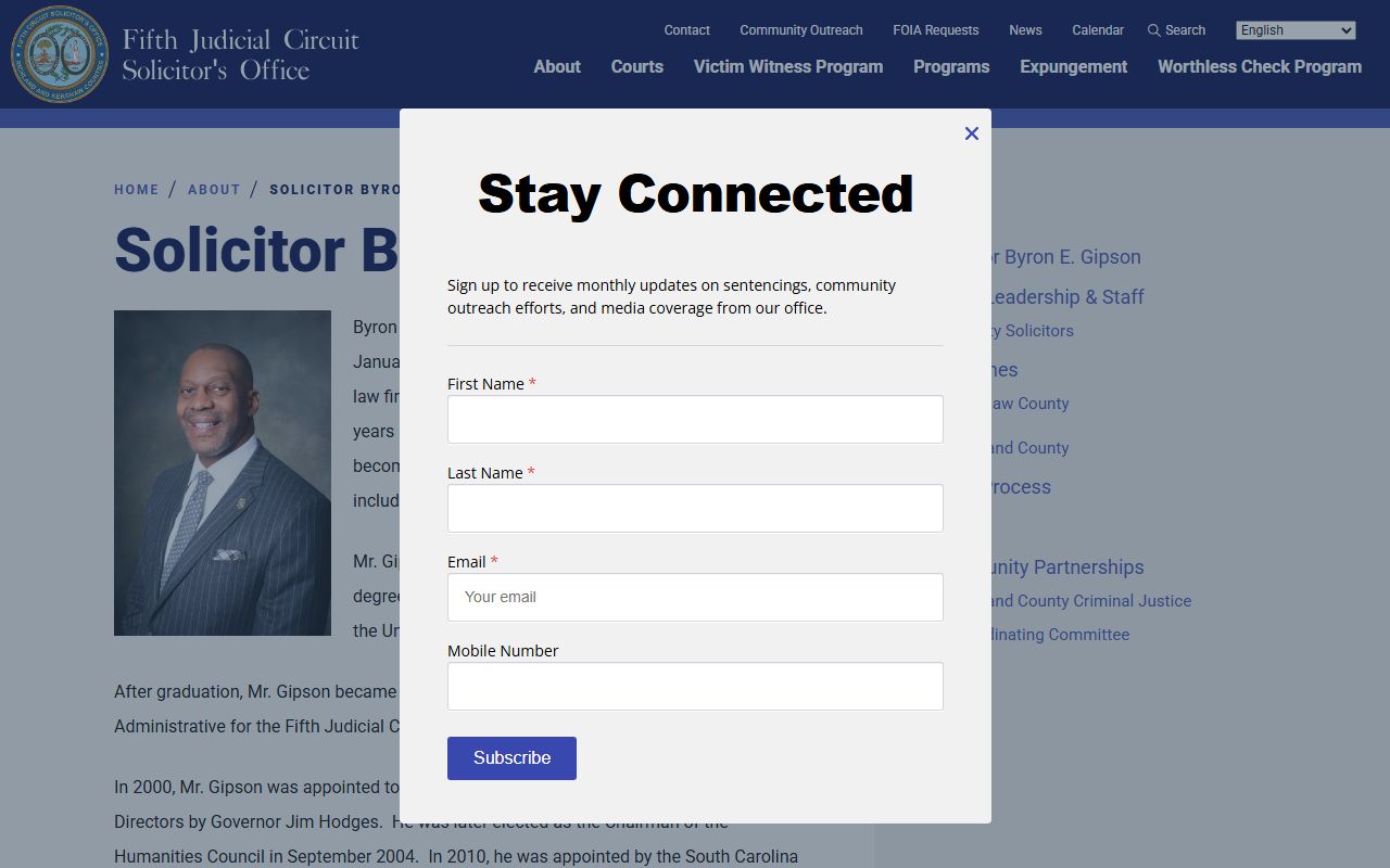 Richland County criminal court records Fifth Judicial Circuit Solicitor