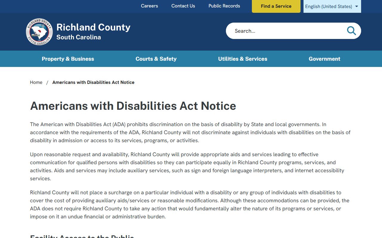 Richland County inmate records county accessibility process