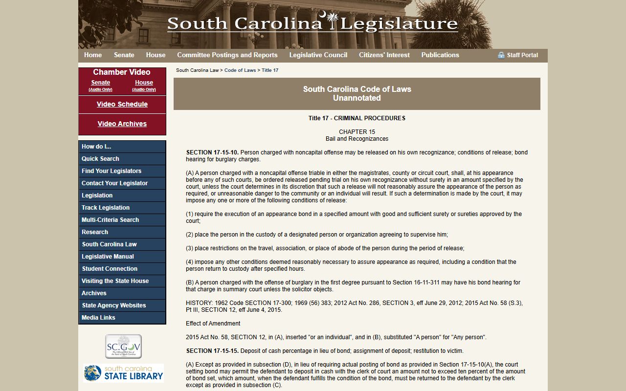 Richland County warrant records appearance bond statutes